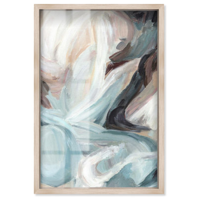 Modern Shapes II Shadowbox Print Living Room Decor by Art Remedy, Blonde Frame, 21 x 31