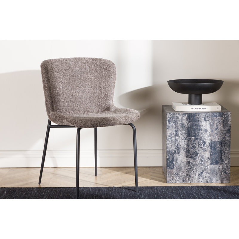 Dedrick 47.5cm H 100% Boucle Upholstered Side Chair, Dark Grey