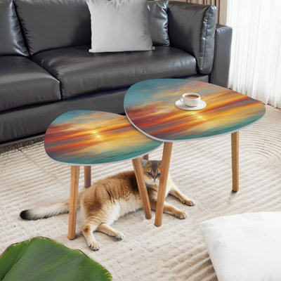 Ensemble de 2 tables basses gigognes Triangle