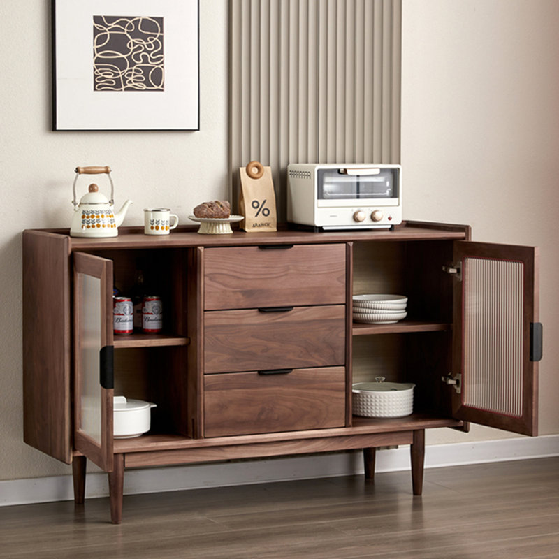 Buffet en noyer noir intégré multifonctionnel 62,99