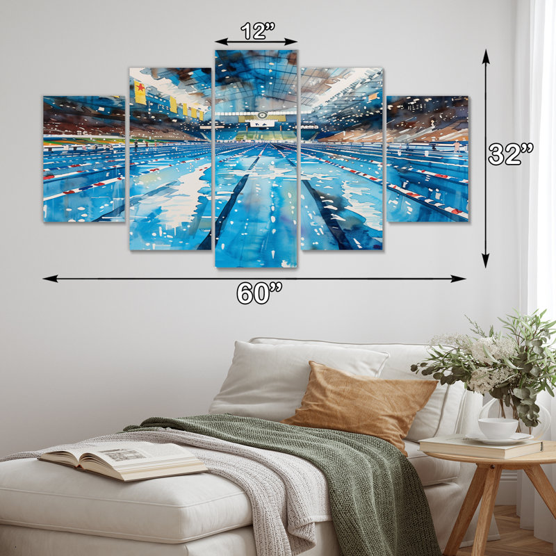 «Piscine olympique avant la course I», ensemble de reproduction d'art mural