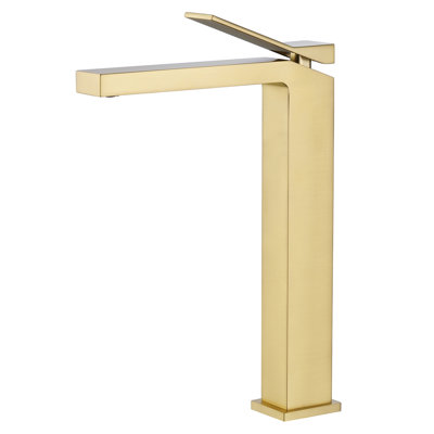 12"H Solid Brass Single Handle Single Hole Vessel Sink Bathroom Faucet with Deck Plate