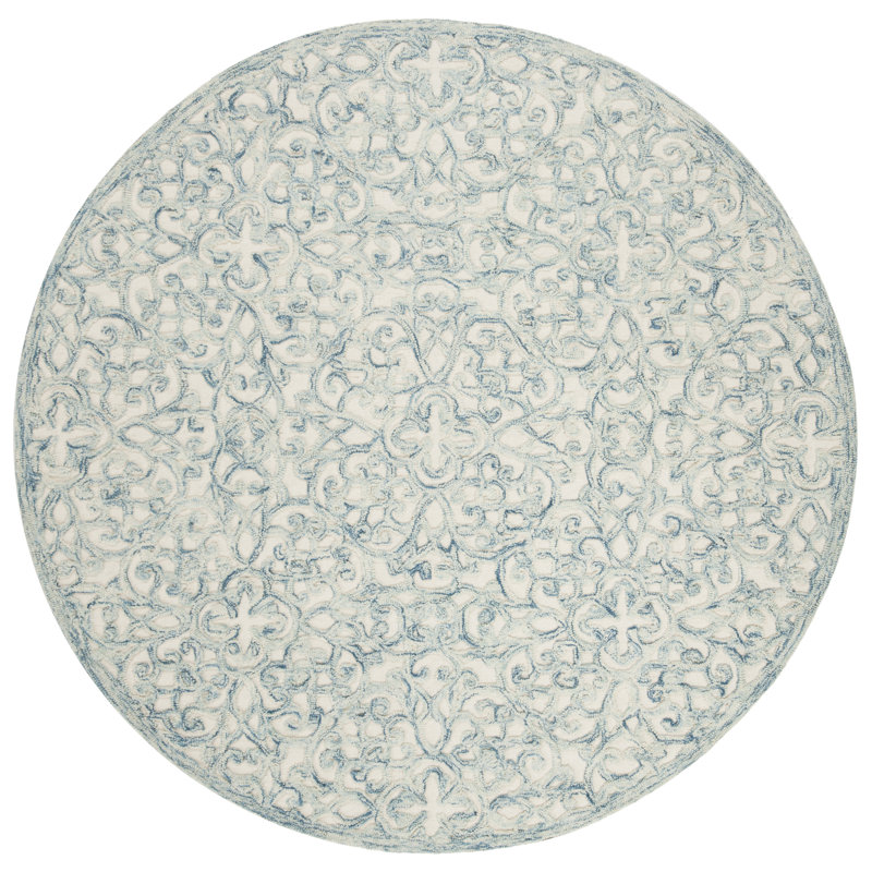Tapis en laine et en coton tuftÃ©s Ã  la main par Marys Trace, Rond 4 pi
