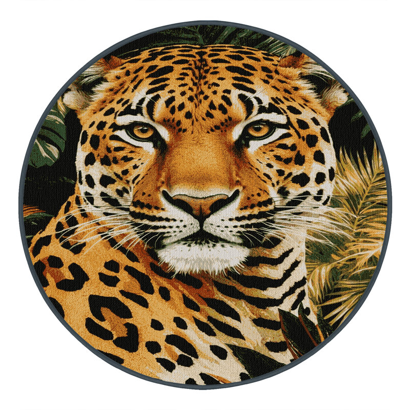  Tapis lavable Amazon Jaguar Big Cats, Rond 4 pi