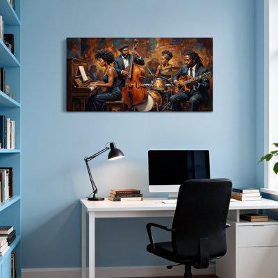 Abstract Jazz Musicians Playing Instruments Together