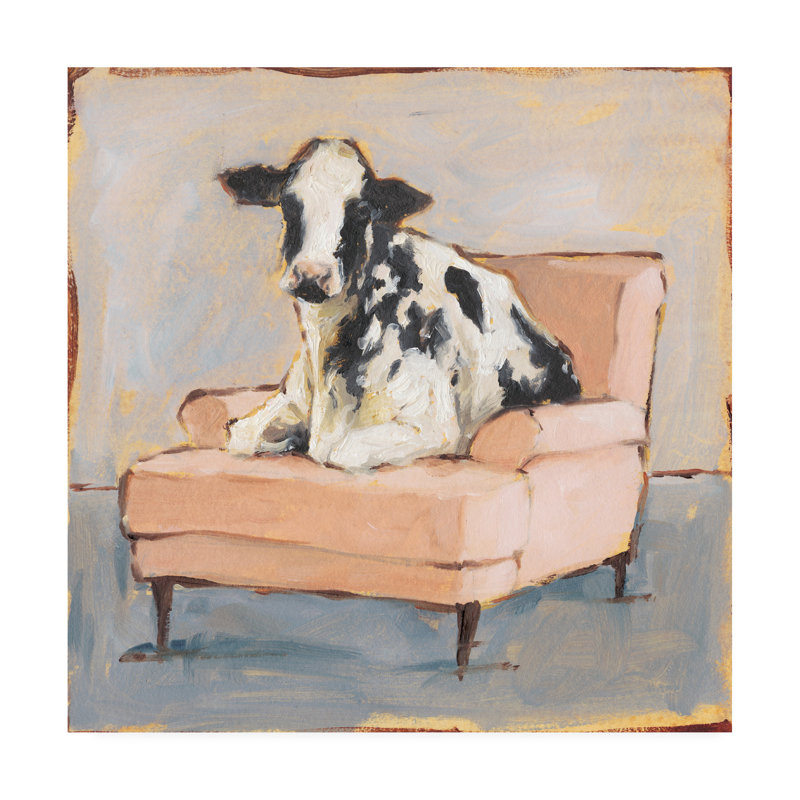 «Moo-ving In II» par Ethan Harper - reproduction d'art sur toile tendue, H 18 po x l 18 po x p 2 po