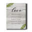 «Love Never Fails», reproduction d'art textuel sur toile tendue-1841033042