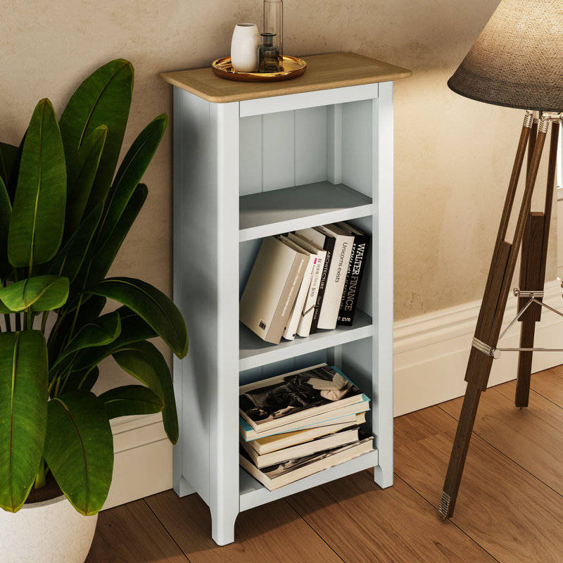 Daris 3 Tier Low Bookcase Shelving Unit. Fully Assembled, Off White