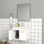 Meuble-lavabo 24 po avec lavabo et miroir, meuble-lavabo mural avec portes doubles, cadre en aluminium argenté, charnières à fermeture douce, longues poignées en métal, lavabo en céramique-1266590514