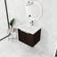 Meuble-lavabo de 24 po avec lavabo en résine, capacité de rangement accrue, armoire à eau de style moderne - extérieur-125885524