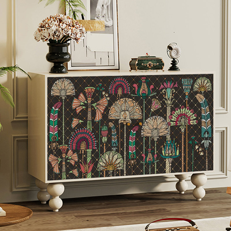 Armoire d'appoint moderne en bois massif, Noyer clair