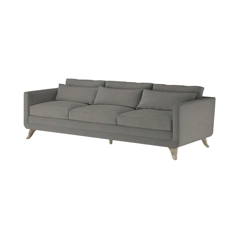 Canapé à accoudoirs carrés 100 po Tatum, Synergy avoine (tissu performance) 1142-01, Gris hipster