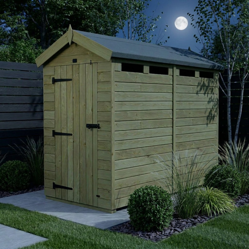 Total Sheds 8ft x 4ft Security Apex Shed - Heavy-Duty Hasp Staple Anti-Tamper - Pressure Treated Timber - UK Manufactured