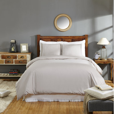 Chambray Sateen Cotton Duvet Cover with Soft Smooth Finish
