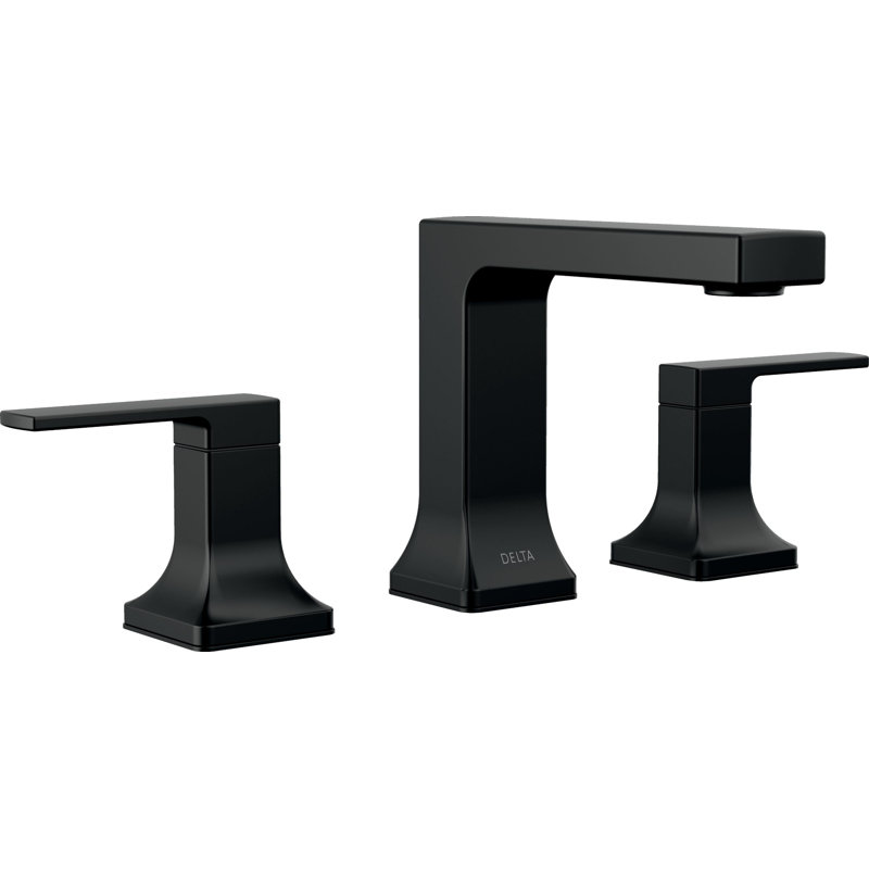 Velum Widespread Bathroom Faucet 3 Hole, 2-handle Bathroom Sink Faucet with Drain Assembly, Matte Black
