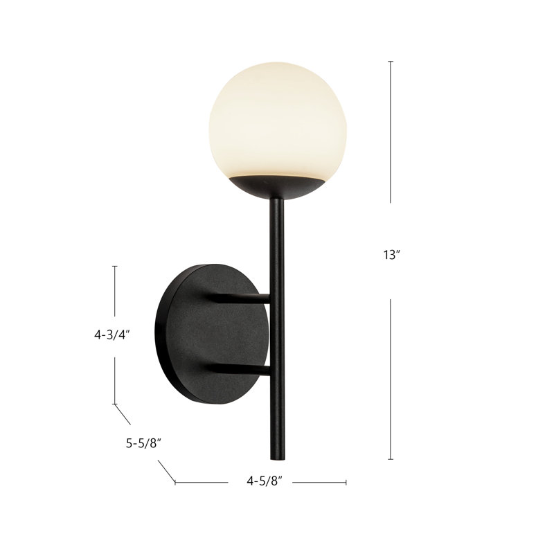 Claremont 1 - Light LED Outdoor Armed Sconce, Clear Ribbed