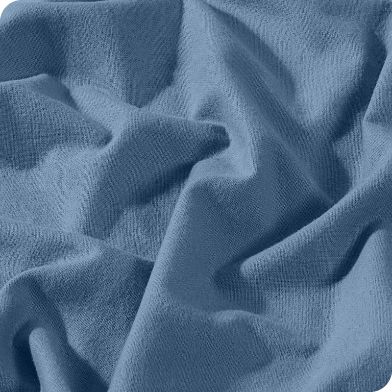 100% Cotton Flannel Duvet Cover Set, Coronet Blue, Twin XL Duvet Cover + 1 Standard Sham