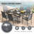 Cihangir Rectangular 6 - Person 60'' L Outdoor Patio Dining Set with 6 Stackable Textilene Armrest Chairs-1623637108