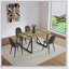 Ensemble de table de salle à manger en bois aggloméré de 55 pouces et chaise en suède moderne, design Mid-Century avec base en métal pour maisons contemporaines