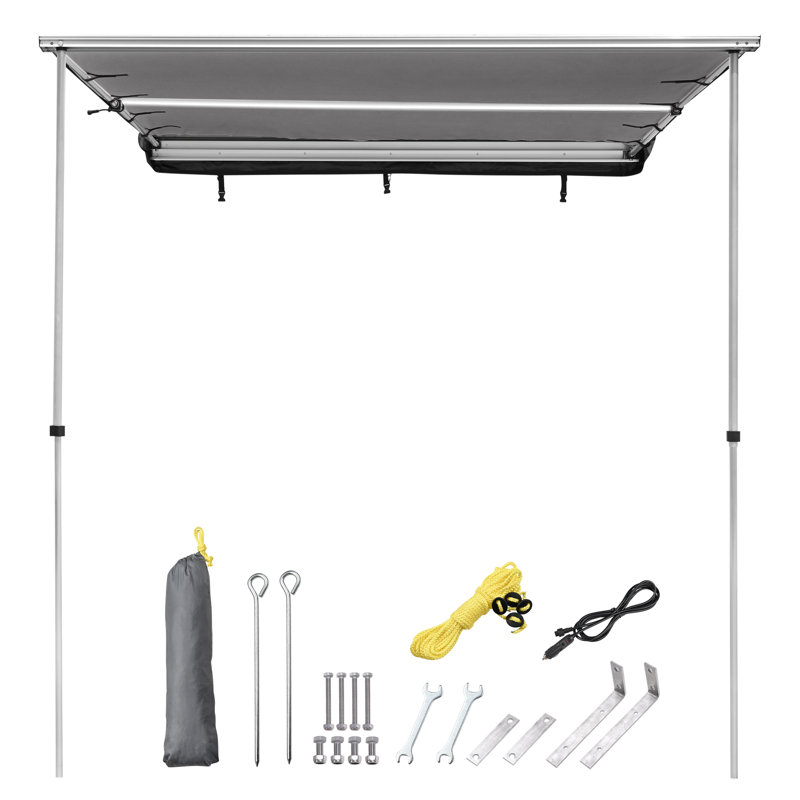 Auvent latéral escamotable manuel avec gris Yescom, H 98,43 po x l 78,74 po x P 85,43 po, Beige