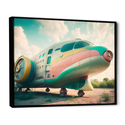 Rétro avion III - train de transport, art mural sur toile