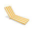 Ensemble 2 pièces de coussins de chaise longue à rayures jaunes et blanches - Rembourrage de siège de patio résistant aux rayons UV avec sangles réglables