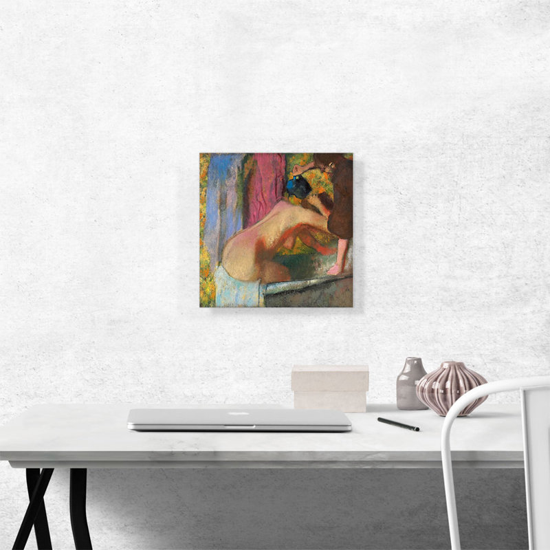 «Woman In Bath 1892» par Edgar Degas - peinture sur toile tendue, H 12 po x l 12 po x P 0,75 po