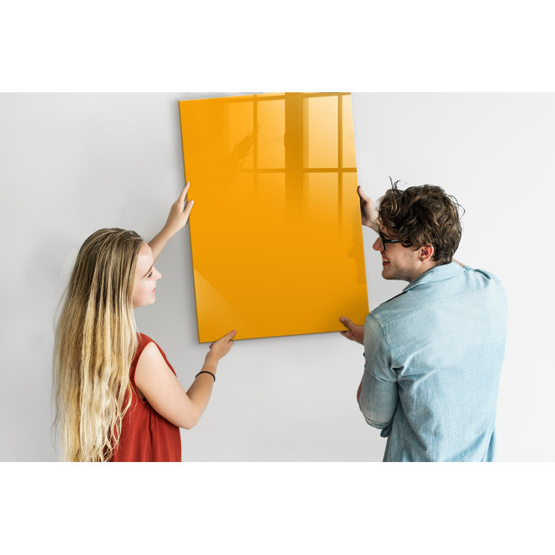 Magnetic Glass Dry Erase Board, Golden Yellow