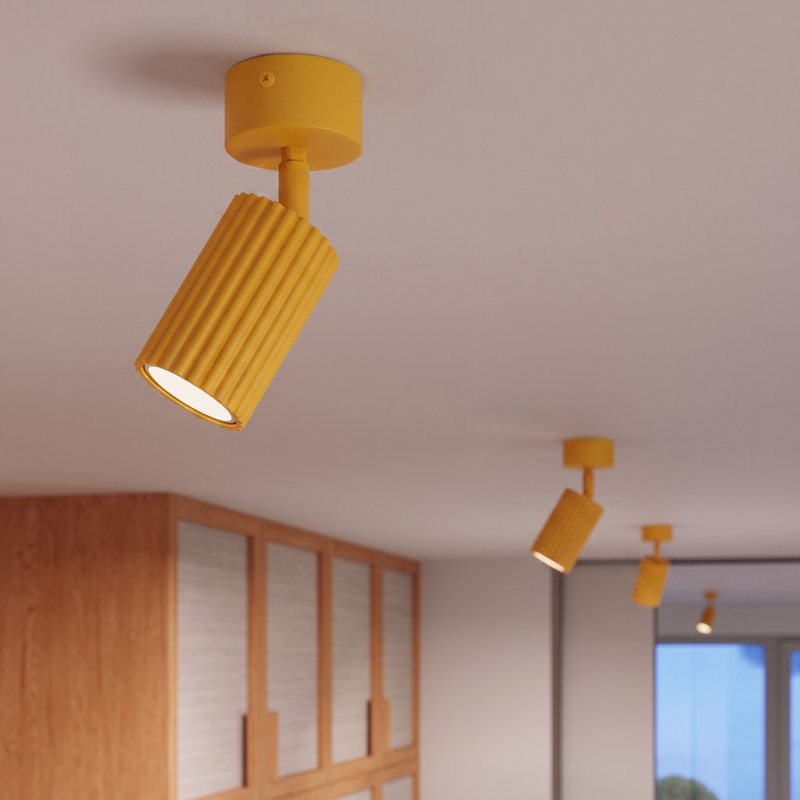 Karbon Aluminium Flush Mount, Yellow, 7x7x18 cm