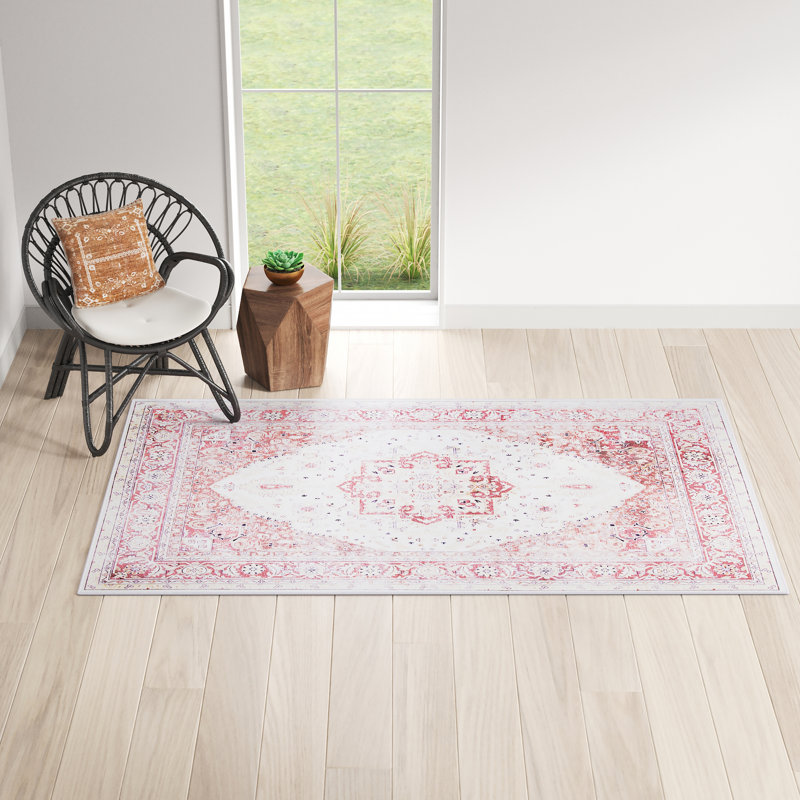 Sonia Oriental Beige/Rust Area Rug, Rectangle 5' x 8'