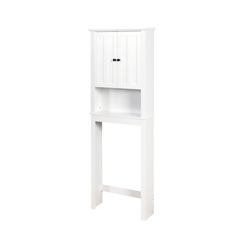 White Engineered Wood Adjustable Over-the-Toilet Storage Cabinet