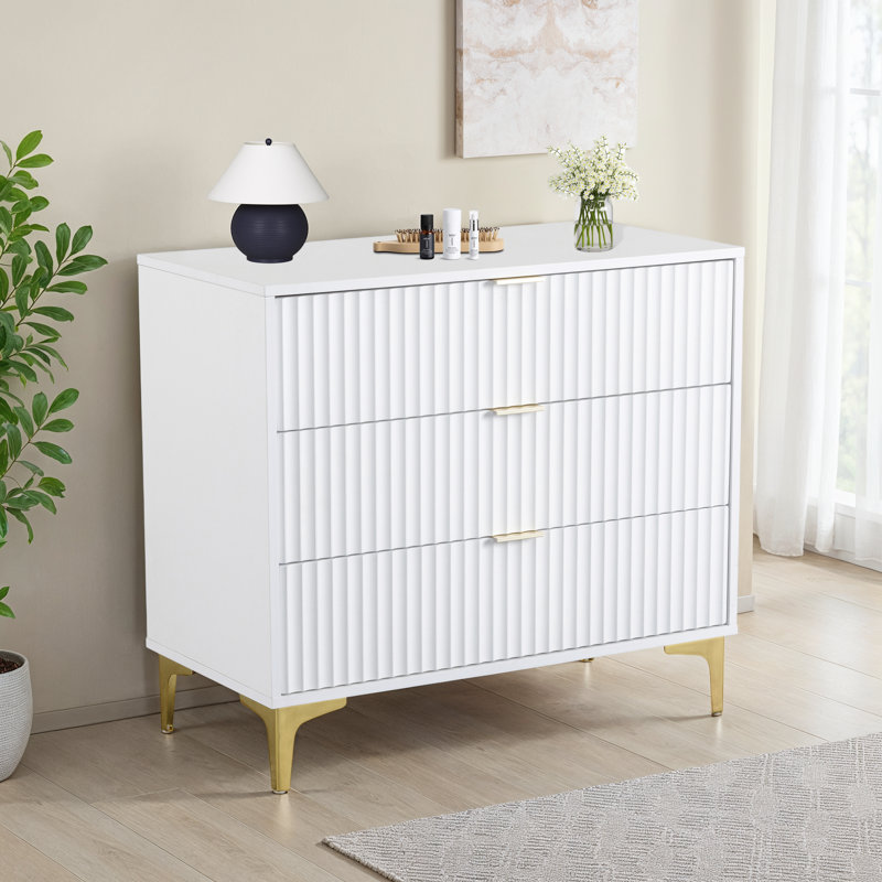 Temeeka 80cm W 3 - Drawer Chest of Drawers, White