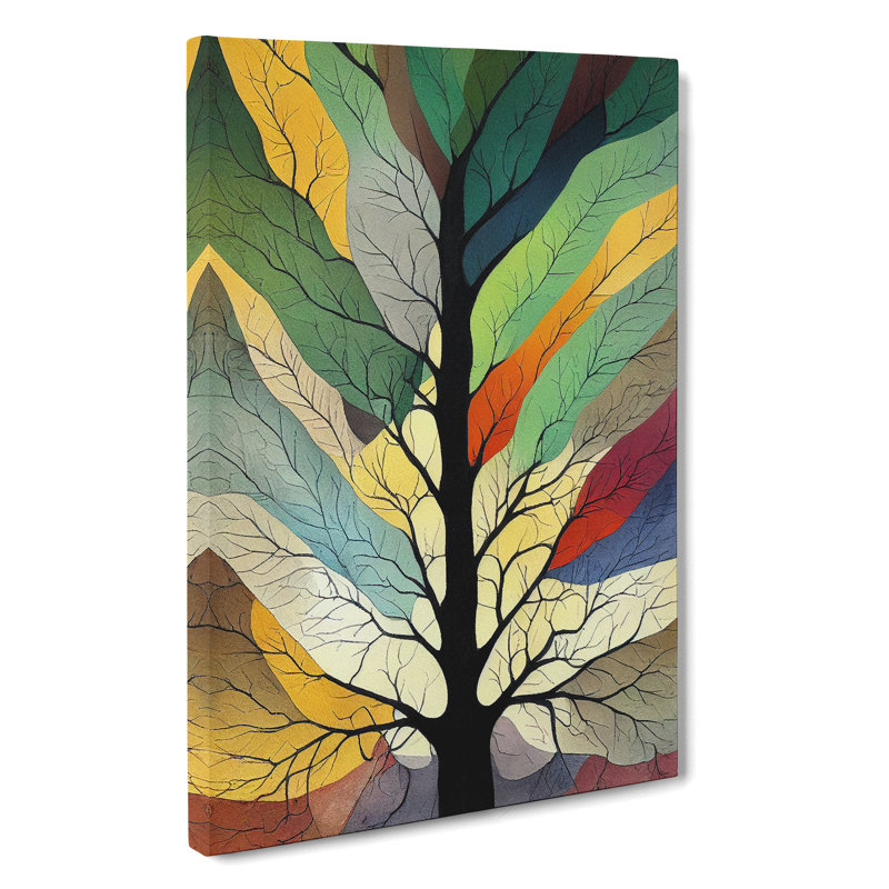 XC1022-4765X Tree Leaves In Colour No.5 Abstract - Wrapped Canvas Print, 76cm H x 50cm W x 3cm D