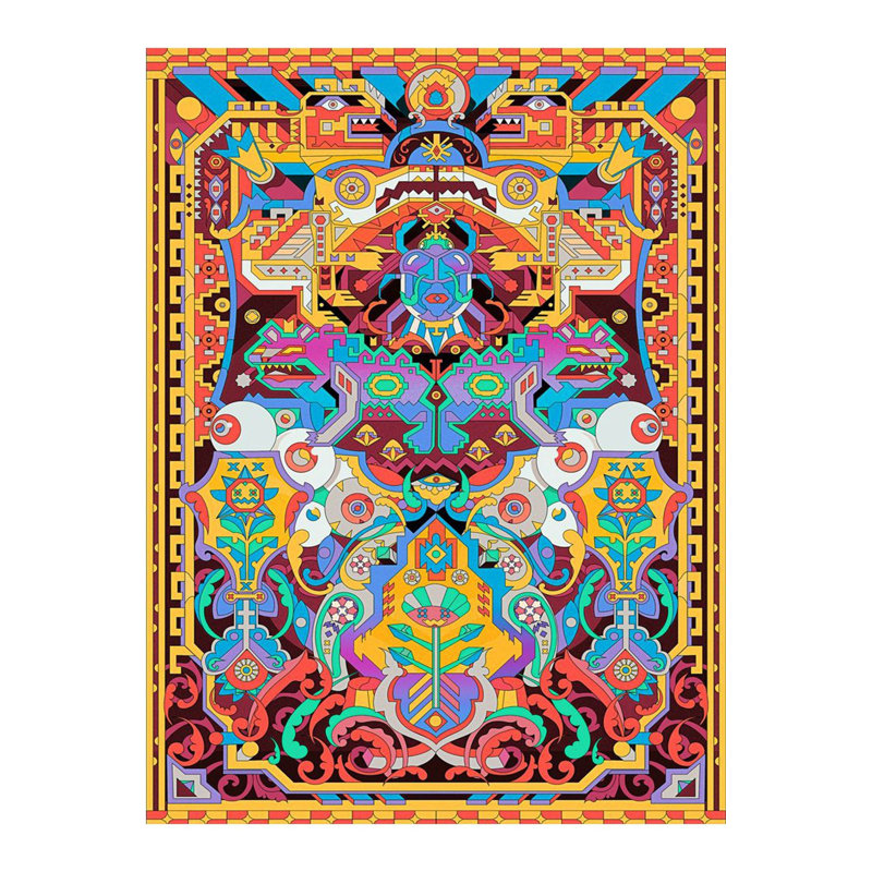 Multicolor Geometric Pattern Woven Base Modern Decorative Machine Washable Rug, Runner 3'3" x 9'10" Rug Pad Included