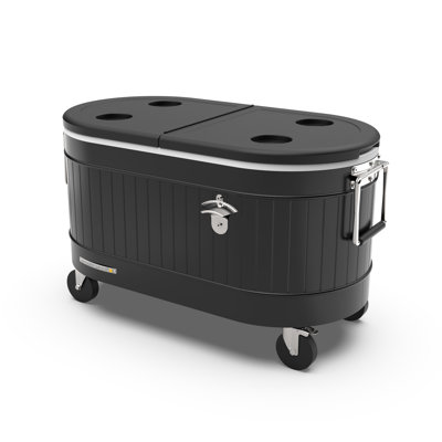 Permasteel - 80QT Rolling Cooler - Black