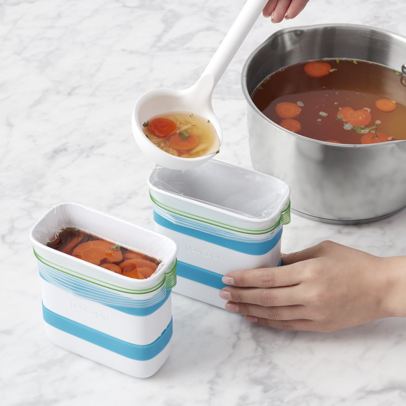 YouCopia FreezeUp Freezer Food Block Maker for Soup and Leftovers, 2 Cup, 2-Pack