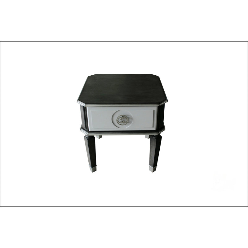 Charcoal And Light Grey Finish End Table