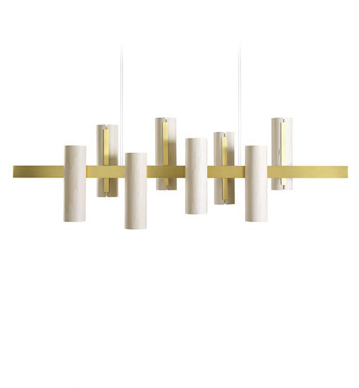 Black Note 8 - Light LED Pendant, Ivory White, Gold, 2700K Bulb Temperature