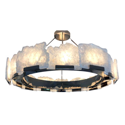 Halo Titan Selenite Rock Chandelier