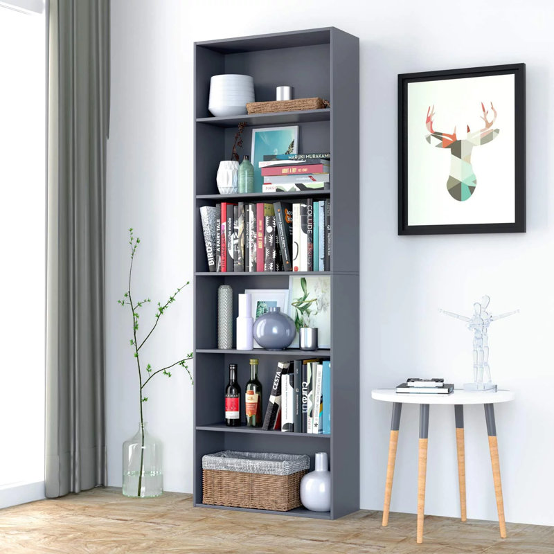 Langner 70.8" H x 23.6" W Standard Bookcase, 6-Tier Open Bookcase and Bookshelf, Freestanding Display Storage Shelves Tall Bookcase for Bedroom, Living Room and Office