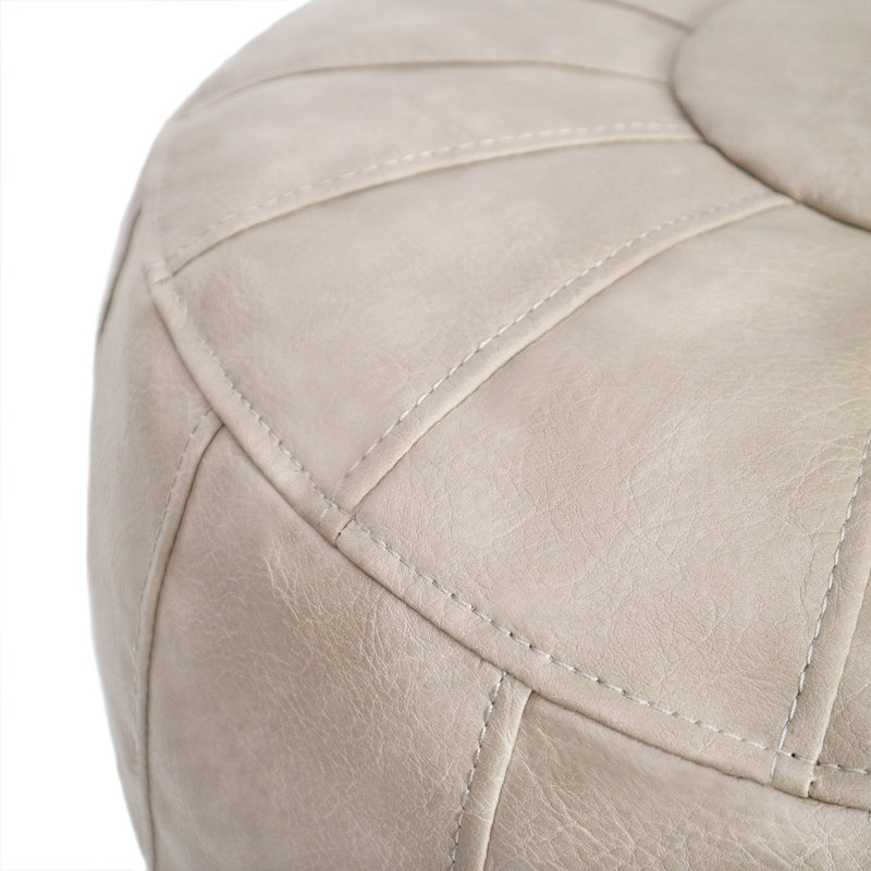 Repose-pieds en cuir 21,7 po Limbrey, Similicuir Mushroom