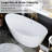 Empava 67 In. X 29.5 In. Freestanding Flat Bottom Bath Tub Oval Soaking Bathtub With Center Drain In White