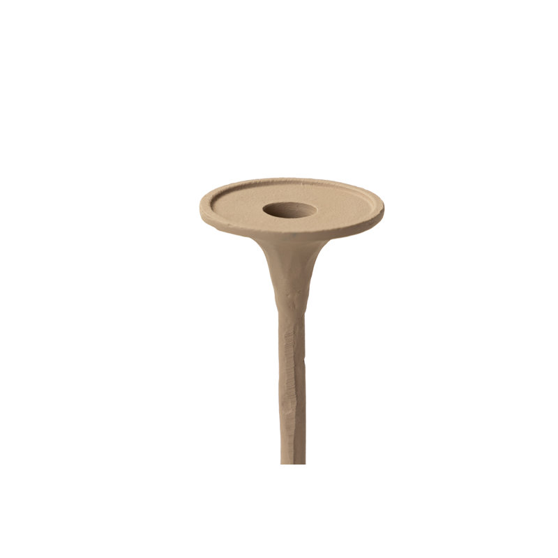 Aluminum Tabletop Candlestick, 41cm H x 14cm W x 14cm D, Beige
