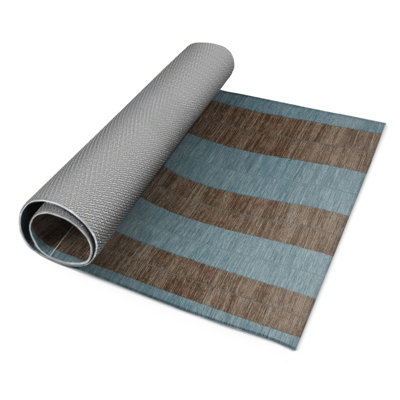 Tapis d'intérieur et d'extérieur à carreaux gris