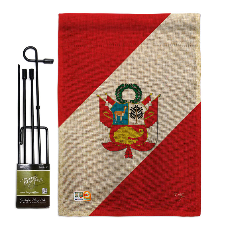 Double Sided 18.5'' H x 13'' W Burlap Flag Set