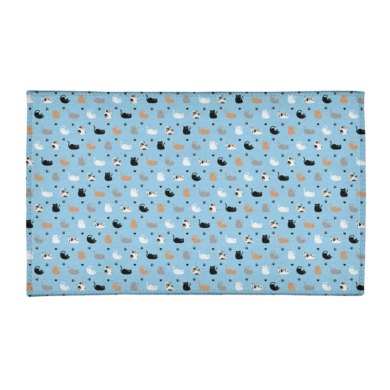 Tapis de chat bleu area, Rectangle 9 pi x 12 pi