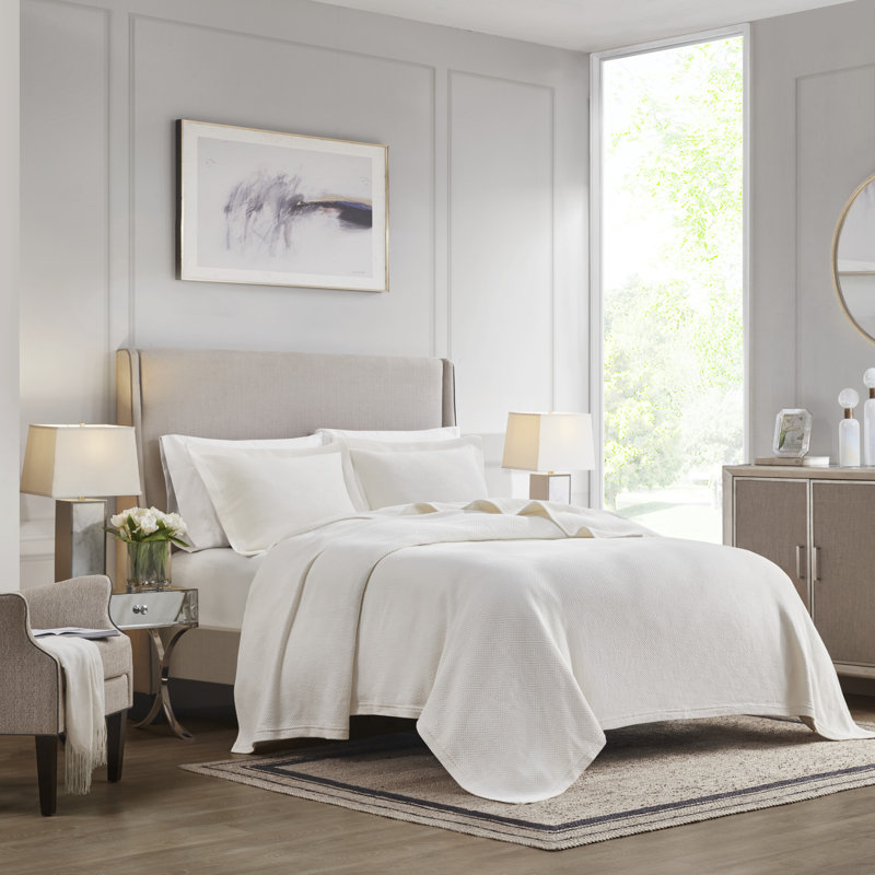 Ensemble de couvre-lit 100% coton matelassé Croscill Fiore 3 pièces, Couvre-lit double/grand et 2 taies décoratives st