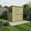 Total Sheds 7ft x 7ft Pent Garden Shed - Single Door - With Windows - Pressure Treated Timber - UK Manufactured