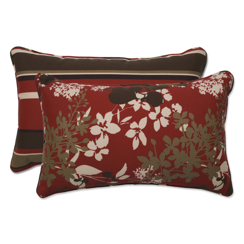 Outdoor Reversible Throw Pillow, Montifleuri Sangria