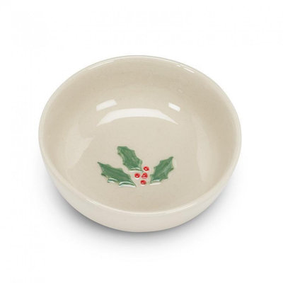 Mini With Holly Leaves And Berries Bowl